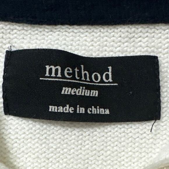 Method Mens Sweater size Medium. White with grey design and thick gray collar. - Picture 3 of 5